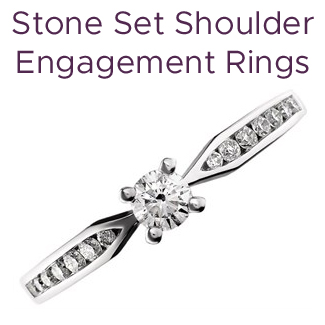 Click to view our engagement rings with stone set shoulders